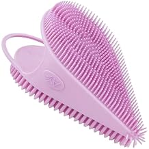 Avilana Silicone Face Scrubber Dual Sided Facial Cleansing Brush with Nose Tip Soft Face Exfoliator for Pore Deep Cleaning Food Grade Face Wash Brush for All Skin Types Pink