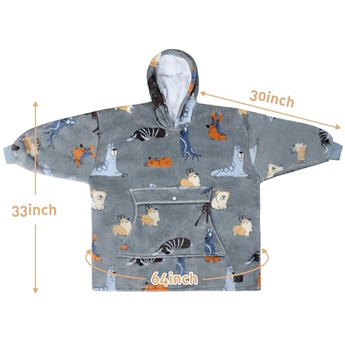 Image of Catalonia Oversized Hoodie Blanket Sweatshirt, Comfortable Sherpa Giant Pullover with Large Front Pocket for Adults Men Women Teenagers Wife Girlfriend