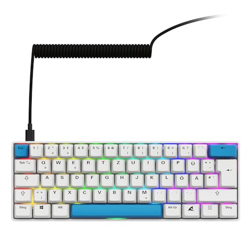 Sharkoon Skiller SGK50 S4 Gen2 Pbt, Bianco, Gateron G-Pro Yellow, 60% Layout De - 2