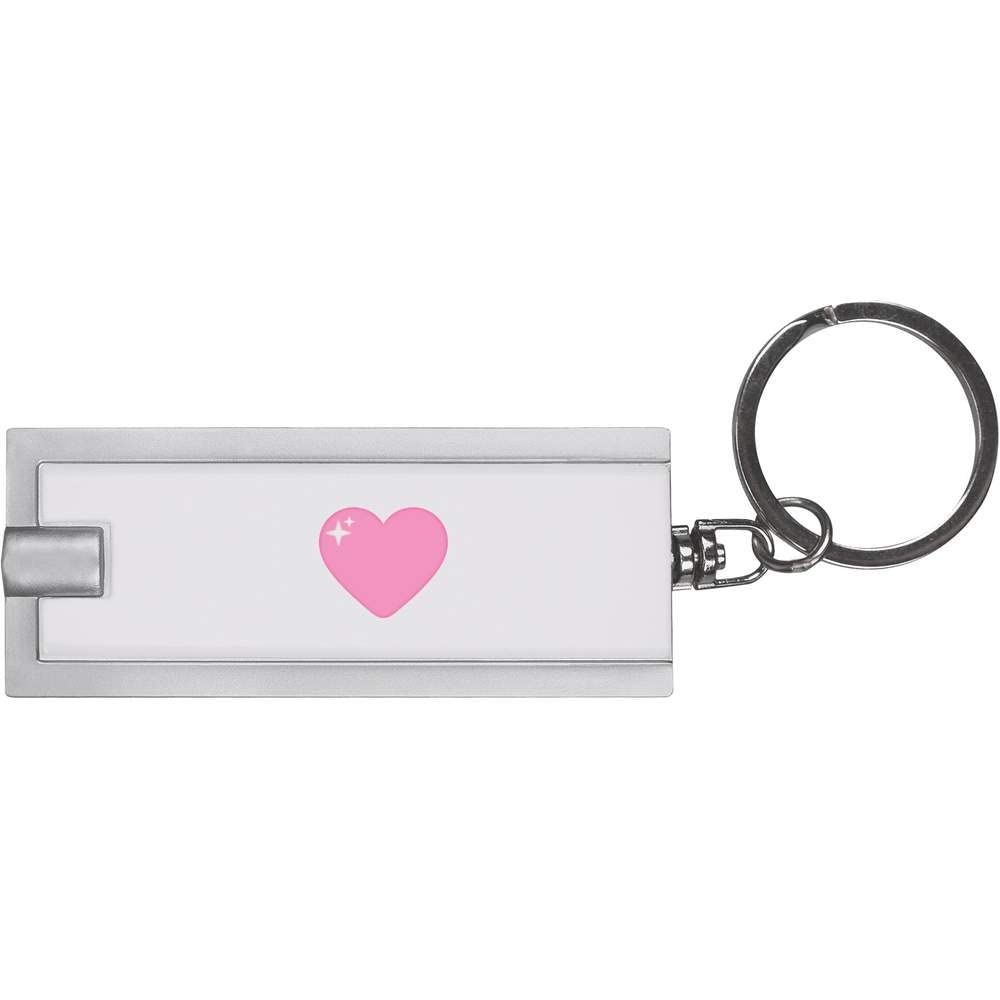 Azeeda 'Pink Heart' LED Torch Keyring – Compact Pocket Flashlight with Keychain – Handy Mini Light for Bags and Keys (KT00028299)