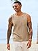 Runcati Mens Tank Tops Casual Sleeveless Hollow Out T-Shirts Muscle Summer Beach Hippie Shirts with Pocket Apricot