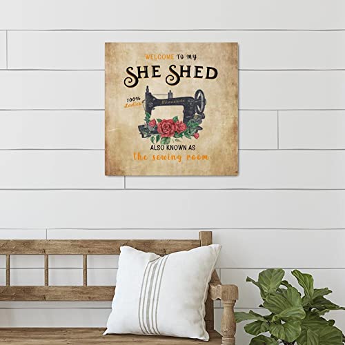 Décoration d'intérieur rustique avec plaque en bois pour machine à coudre - 4