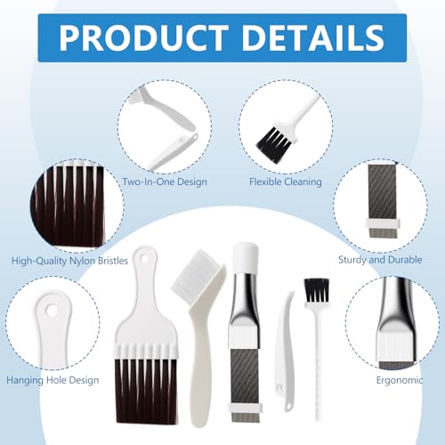 4 Stück Kondensator Kamm Lamellenkamm, Bürste für Klimaanlage Reiniger, Wärmepumpentrockner Reinigungsbürste, Kondensator Kamm Trockner Lamellenreinige für Fin Spule Kondensator