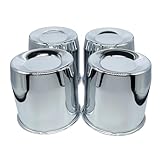 AYZH 4 Pack 5.15 Inch Center Caps Push Through for Trailer Truck RV Wheels Rims 5.15' Center Bore Chrome Steel