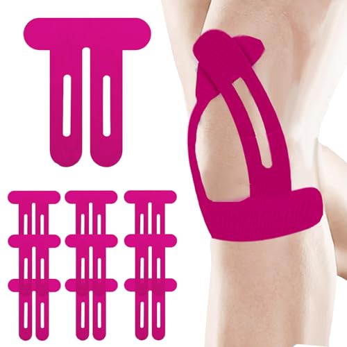 AUNGCSHE 10 Stück Bande Kinesiologie, Élastique Imperméable Tape Kinesiologie, Kinesio Tape Aux épaules pour Douleurs Au Genou Aux Chevilles et Aux Poignets(Bleu ciel) (Rose rouge)