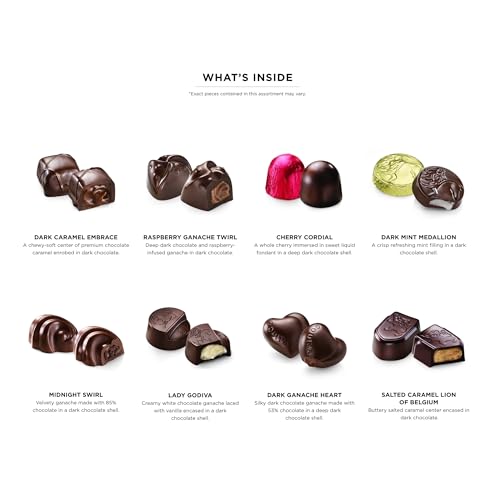 Godiva Chocolatier Gourmet Chocolate Gift Box – 18-Piece Assorted Chocolates for Birthday, Anniversary, Congratulations,– Dark Chocolate Candy Assortment with Praline, Caramel, Ganache