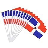 pretty_jessie Dominica Flags on Stick 20 Pack,Small Handheld Dominican Flag