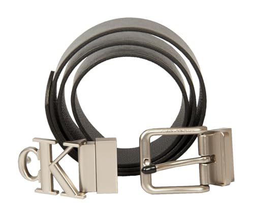 Calvin Klein CK JEANS men's belt with two buckles, shortenable and reversible, gift box item ZM0ZM02528