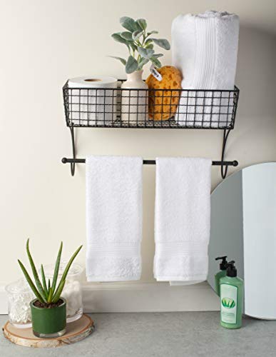 Dii Rustic Farmhouse Bathroom Décor, Metal Storage, Large Towel Bar, Black #TOP5