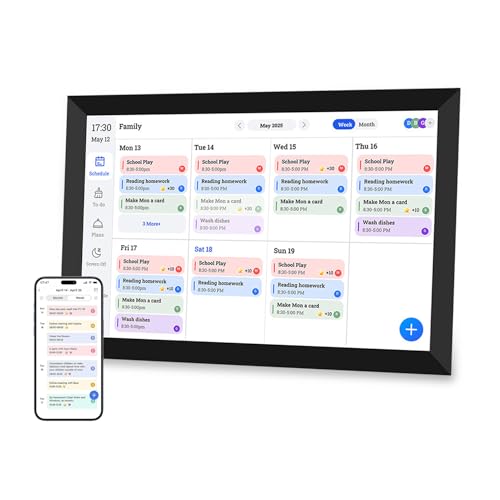 VBESTLIFE 10.1 "Calendario Digitale CAREA CHORE, Touchscreen Interattivo FHD, Muro e Scrivania del Calendario Digitale WiFi Smart WiFi Montato per L'organizzazione del Tuo Calendario 2025