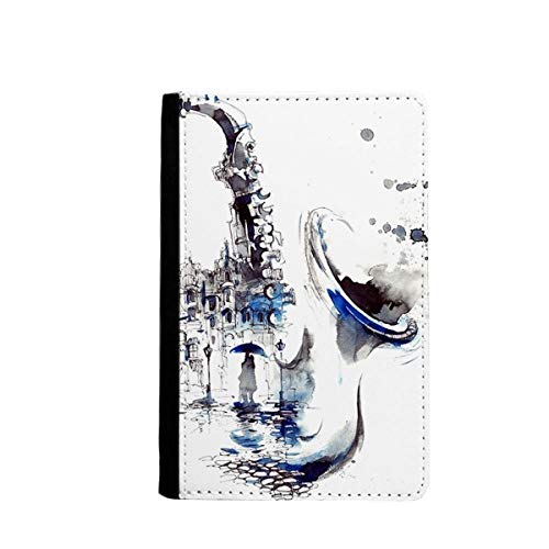 Parapluie aquarelle Sax Bâtiment et protège-passeport de voyage en tissu