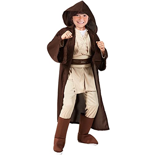 Halloween Costume Kids Hooded-Robe Cosplay Outfit With Belt Full Set Cape Suits Halloween Cosplay Costume For Boys Dress Up Brown(Medium) #TOP3