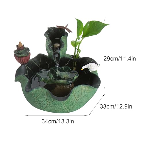 Fontaine à eau de table cascade d'intérieur avec porte-encens zen - 3