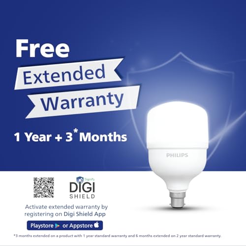 Image of Philips 50-watt LED Bulb Factory Pack |AceBright High Wattage LED Bulb|Base: B22 Light Bulb for Home | Crystal White, Pack of 6