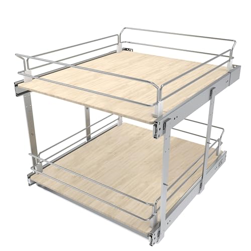 2 Tier Pull Out Cabinet Organizer 20" W X 22"