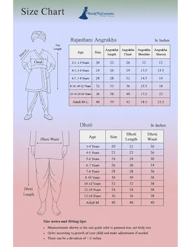 Image of BookMyCostume Rajasthani Indian State Fancy Dress Costume for Boys and Men | With Pagdi Adult M-L