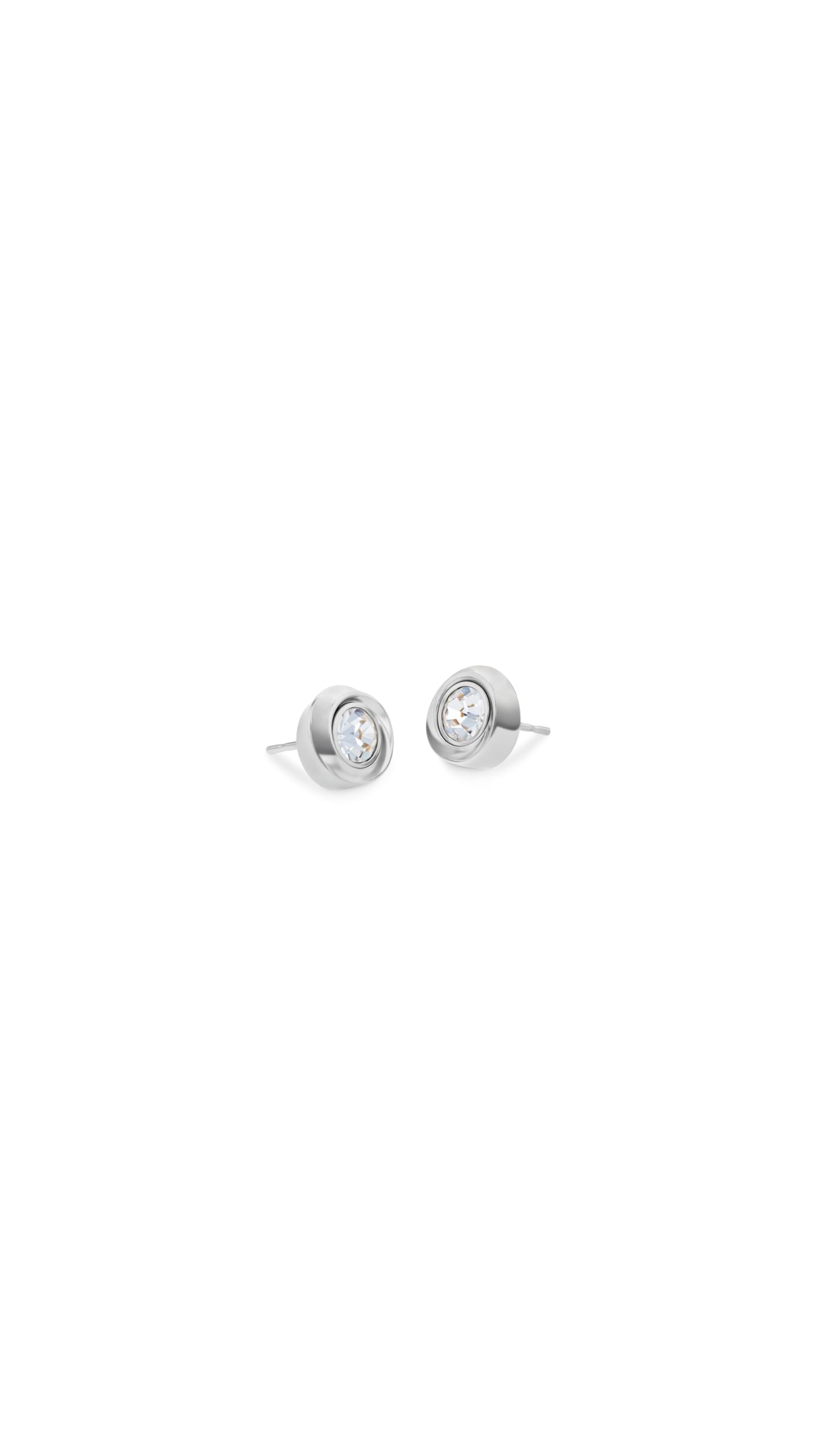 Calvin Klein Collezione TWISTED BEZEL SOLITAIRE da Donna Orecchini a Perno decorati con Cristalli - Disponibile in Argento o Oro