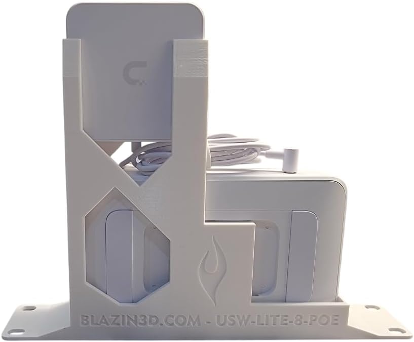 10" Network Rack Mount Compatible with UniFi Lite 8 PoE Switch Ubiquiti USW-LITE-8-POE 52W (White)