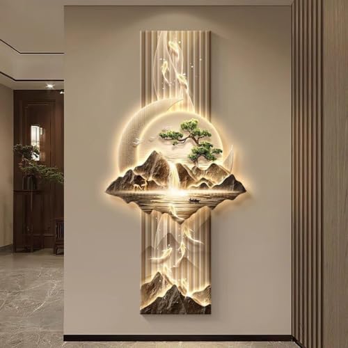 3D LED Wall Art Decor,Landscape Wall Sculpture,Wall Art for Living Room