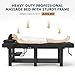 Artist hand Heavy Duty Professional Stationary Massage Table, Wide Spa Facial Bed with Backrest, Metal Frame PU Leather Massage Bed for Physical Therapy Treatment Tattoo Salon (Black)