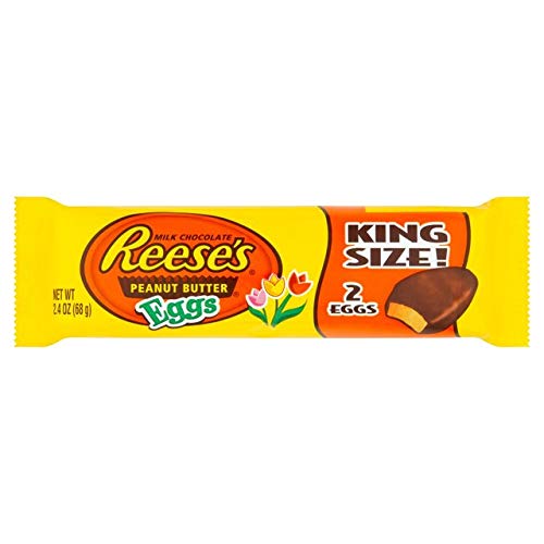 Reese'sKing Size Milk Chocolate Flat Peanut Butter Filled Easter Egg 68g, Pack of 24