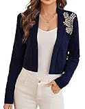 Eigenschaften: Strickjacke damen besteht aus Weicher und bequemer Strickstoff und ist gut elastisch. Sie werden sich nach dem Tragen wohl fühlen.