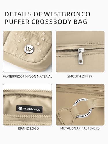 Image of WESTBRONCO Small Crossbody Bags for Women Nylon with Adjustable Strap, Zipper Crossbody Purse, 1L Shoulder Bag for Travel