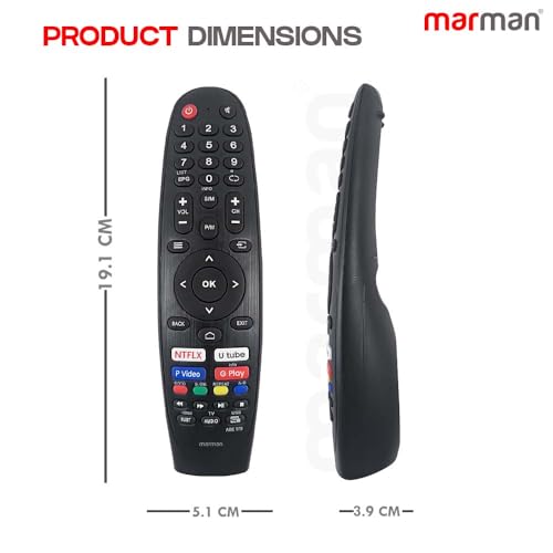 Image of marman Compatible with Compaq Tv Remote Control Original Suitable for HUEQ X Series 32 43 50 55 Inch Ultra HD Full HD Televison Without Voice Command and Google Assistant - No Pairing Required