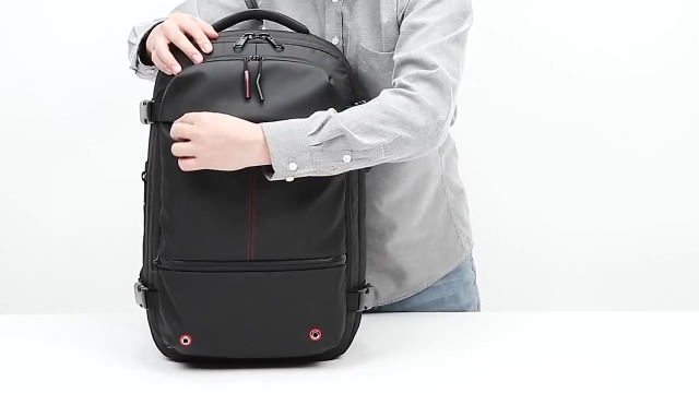 Sac à Dos Voyage Sous Vide 62L Extensible Avec Compression Anti-Vol - Gris/Noir