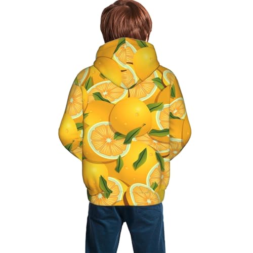 Yellow Limes Kid Hoodies Boys Sweatshirts Girls Pullover with Pocket4