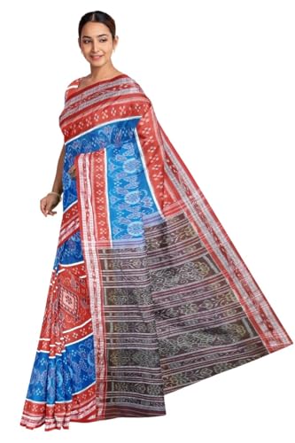 Image of Sambalpuri Cotton Saree of Odisha Ikkat Orissa Traditional Handloom Sari | Bomkai | Pata | Nuapatana | sambalpuri saree | khandua patta sare | without Blouse JH866