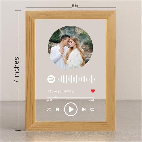 Image of Customized Acrylic Photo Frame Personalized Name, Photo Text | Premium Gift for Birthday AnniversaryGift for Couples HD Print with Name Picture | Unique Gift All Occasions (Spotify Desgin)