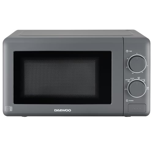 Daewoo SDA1961 - Microondas manual de 20 litros con 5 ajustes de alimentación y temporizador de 30 minutos, función de señal de salida de cocción y descongelación, puerta de botón e interior blanco,