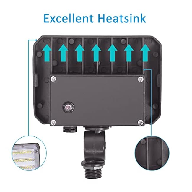 30W LED Flood Light with Knuckle, Outdoor Security Fixture Light with Dusk-to-Dawn Photocell 5000K 4,050lm(200W Equivalent) Waterproof with Base AC100-277V for Wall Mount Entrance Garden Yard