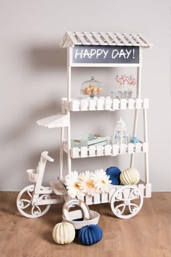 Regalos Miguel - Carritos Candy Bar - Carrito Candy Bar Cream Blanco Envejecido