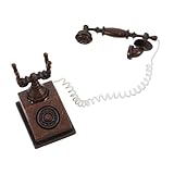 telephone ancien collection prix Construction : fabriqué à de matériaux, ce téléphone miniature est conçu pour résister, garantissant un plaisir à long terme, accessoires de maison de poupée miniature, décorations de maison de poupée