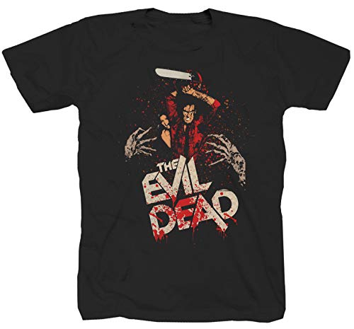 Camiseta de manga corta, diseño de Evil Dead, terror, splatter, Walking, hostel, Saw, película de Halloween, color negro Negro XXXL