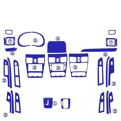 Autocollants de poignée Subaru XV pour protéger la console centrale contre les rayures bleu 3D