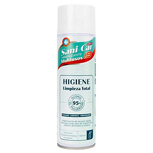 ABC PARTS Sani-Car Spray Hidroalcohol Higienizante Multiusos 500ml. 79% Alcohol Aerosol Hidroalcohólico