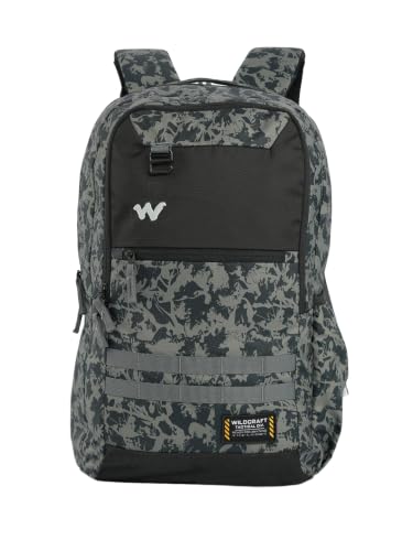 Image of Wildcraft Safara Pro Laptop Backpack-(31L), Polyester, 1-3 Day Travel- Black(Camo Black)
