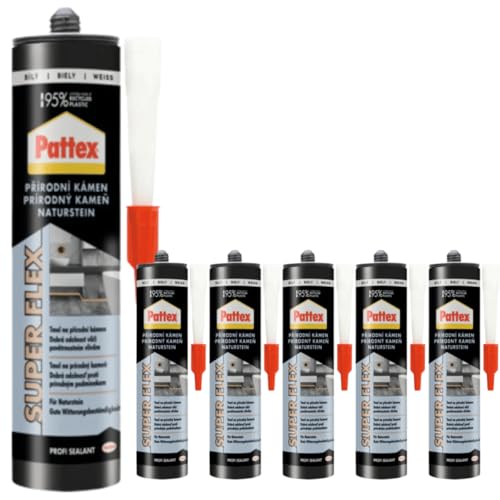 Baukleber Natursteinkleber Weiß - Hochwertiger Dicht- & Klebstoff für Marmor, Granit, Beton, Holz & mehr – UV-beständig, elastisch & witterungsfest – keine Flecken (6 x 280ml)
