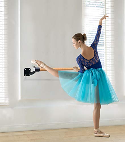 LeStage Wall Mounted Ballet Barre for Home, Studio, Pilates, Stretching, Balance, Dance, Fitness - Black