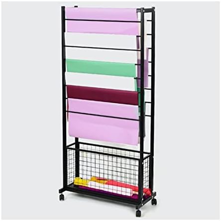 18-Layer Floor Standing Wrapping Paper & Ribbon Organizer - Multi-Functional Craft Display Stand for Gift Wrapping, Floral Shops & Retail Storage - Sleek Black ，White 67x32x150CM
