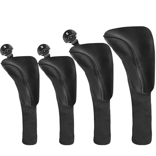 Housse de tête de golf bois de parcours hybrides lot de 4 protections numéros 3 4 5 6 7