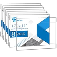 EHWINE Wall Mount Acrylic Sign Holder, Wall Signs Photo Menu Flyer Display Holders