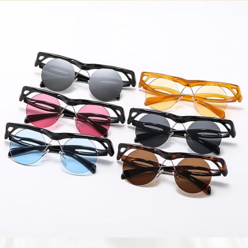 Vintage Rimless Round Punk Sunglasses Women Men Trendy Fashion Luxury Small Frame Outdoors Shade Sunglasses Uv4002