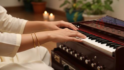 Image of Harmonium 2 Line Reed (Bass + Male) 9 Stopper 42 Keys Folding Portable Harmonium With Coupler High Sound With Free Bag Folding Portable Orignal Indian Music Art Instrument With Free Bag