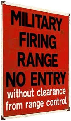 Military Shooting Range Metal Tin Sign, 8x12 Inch Vintage Army Decorative Wall Art for Man Den, Garage, Bar, Retired Military Personnel Gift