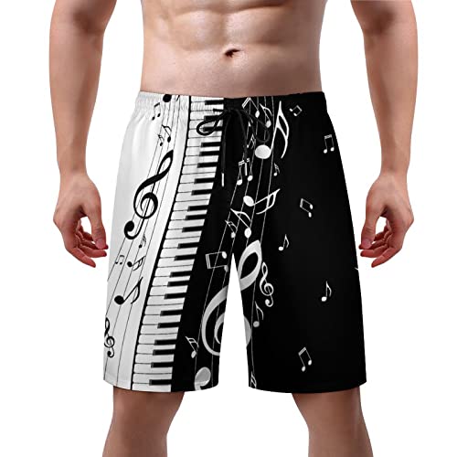 Delerain Men's Swim Trunks Piano Keys Quick Dry Swim Shorts with Mesh Lining Mens Swimwear Bathing Suit with Pockets, XL