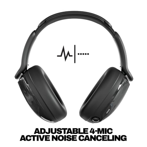 Image of Skullcandy Hesh 540 ANC Wireless Over-Ear Bluetooth Headphones with THX Spatial Audio, Active Noise Cancelling, Personalized Sound, Up to 65 Hours Battery, Microphone for iPhone Android - Black